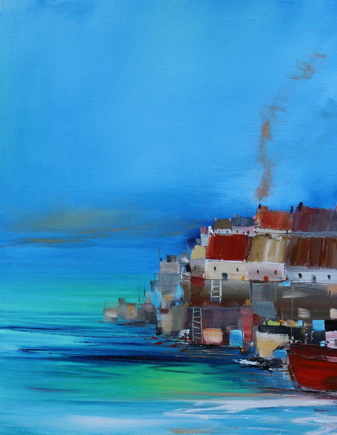 'Cluttered Harbourside ' by artist Rosanne Barr
